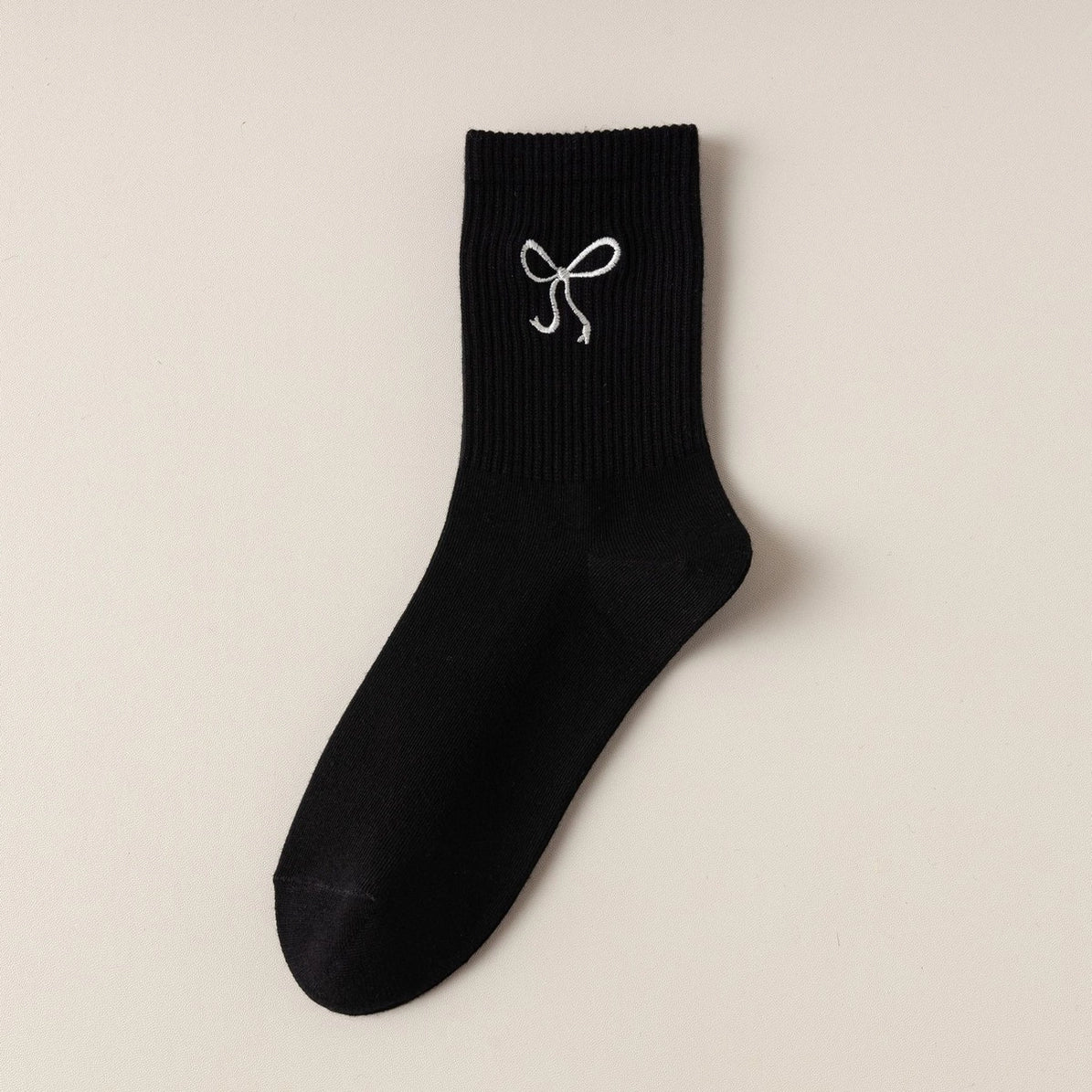 Women's Embroidered Bow Crew SOCKS