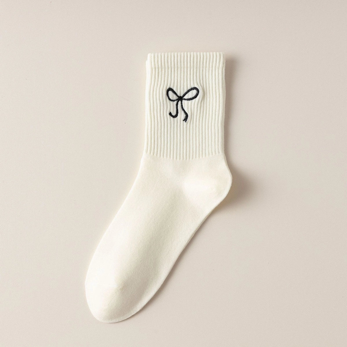 Women's Embroidered Bow Crew SOCKS