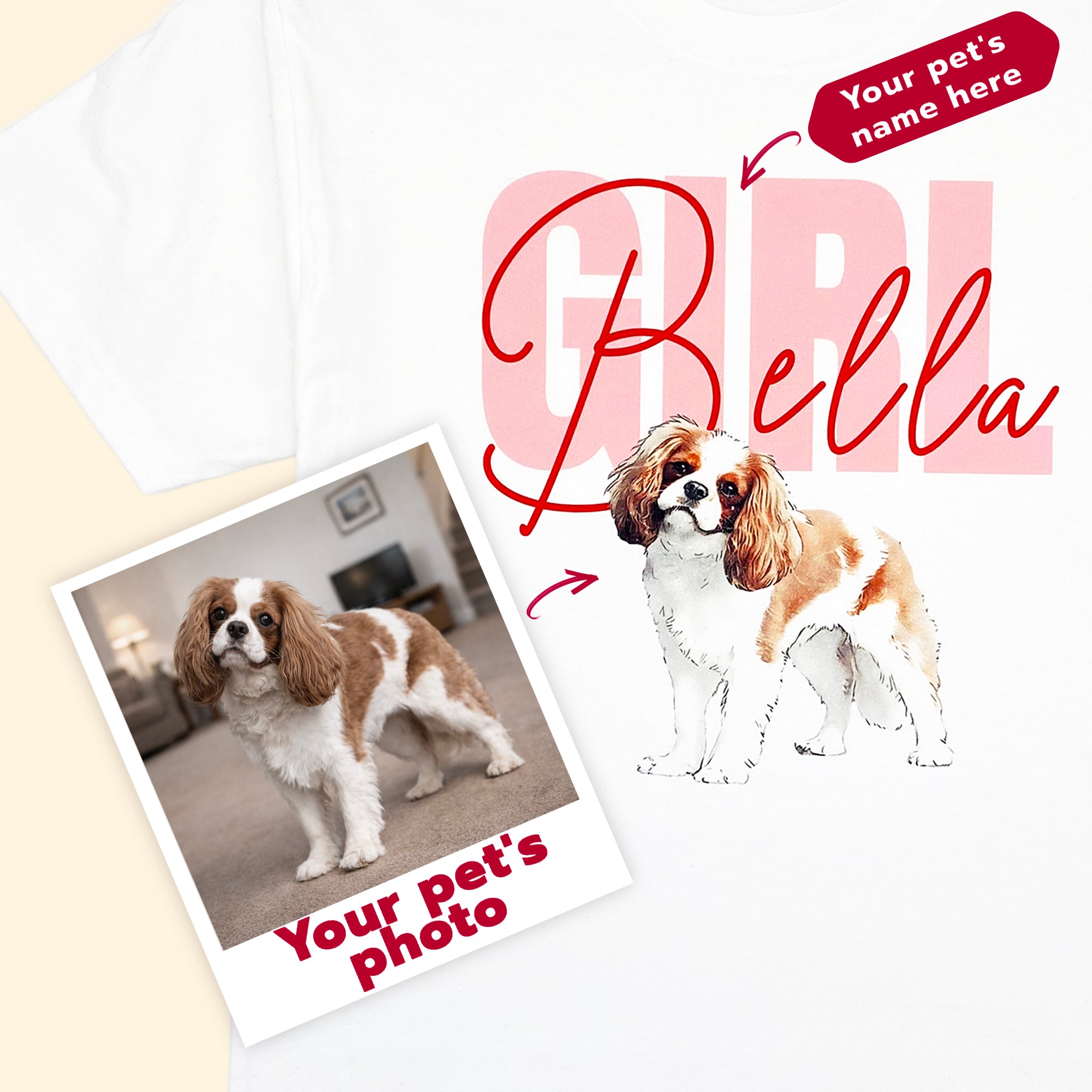 Custom Pet T Shirt - Girl Style