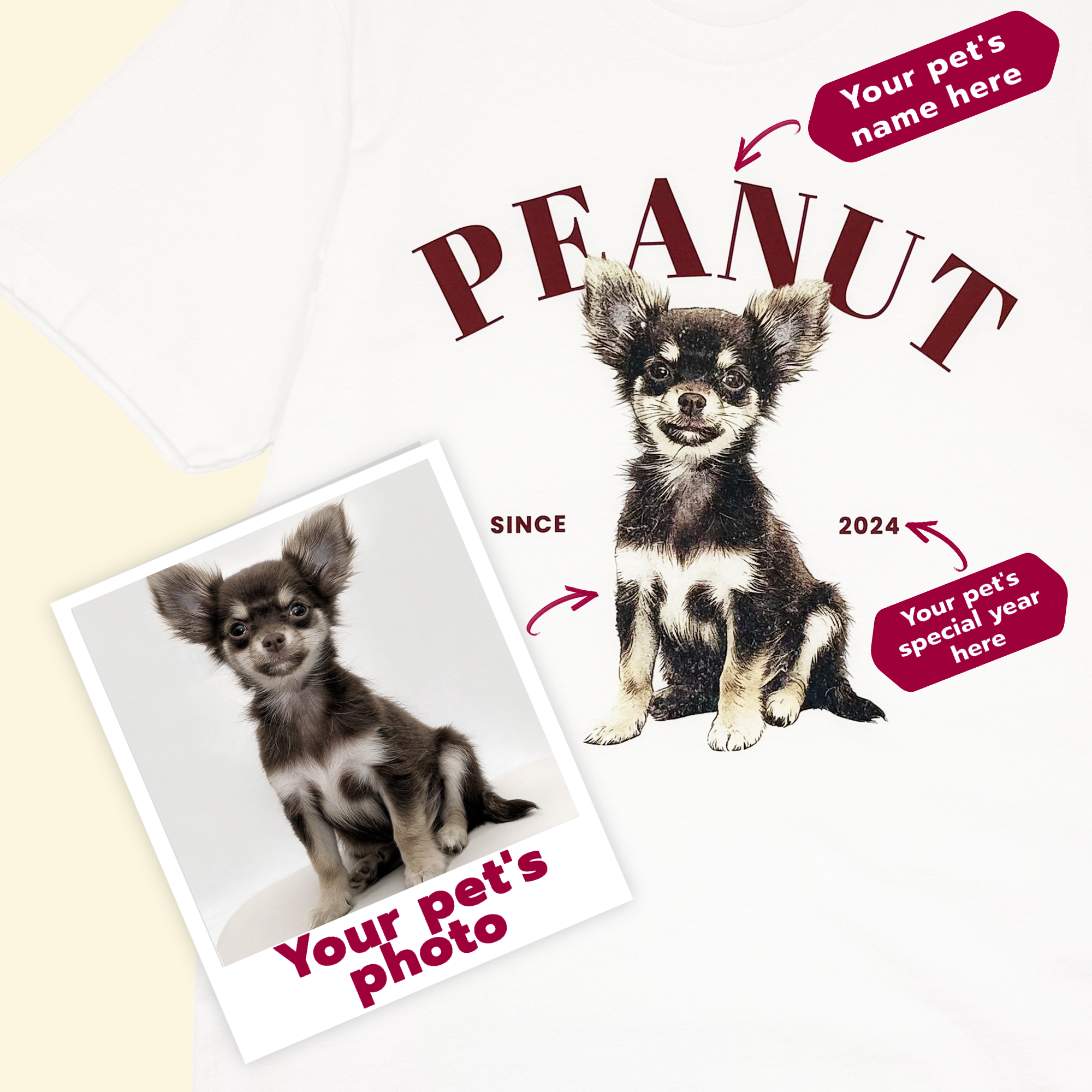 Custom Pet T Shirt - Abril Fatface Typo