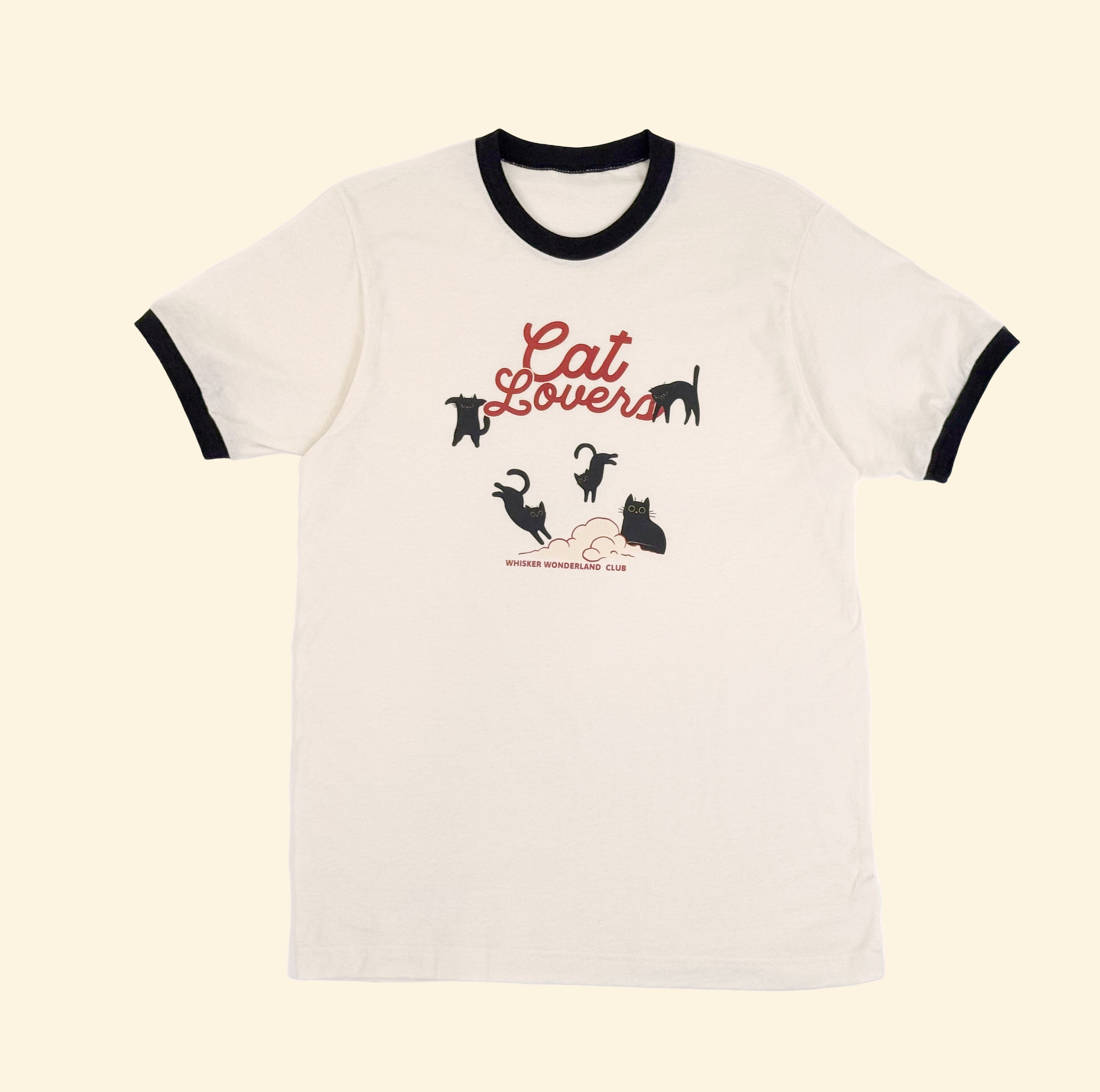 Vintage Pet T Shirt - CAT LOVERS RINGER TEE