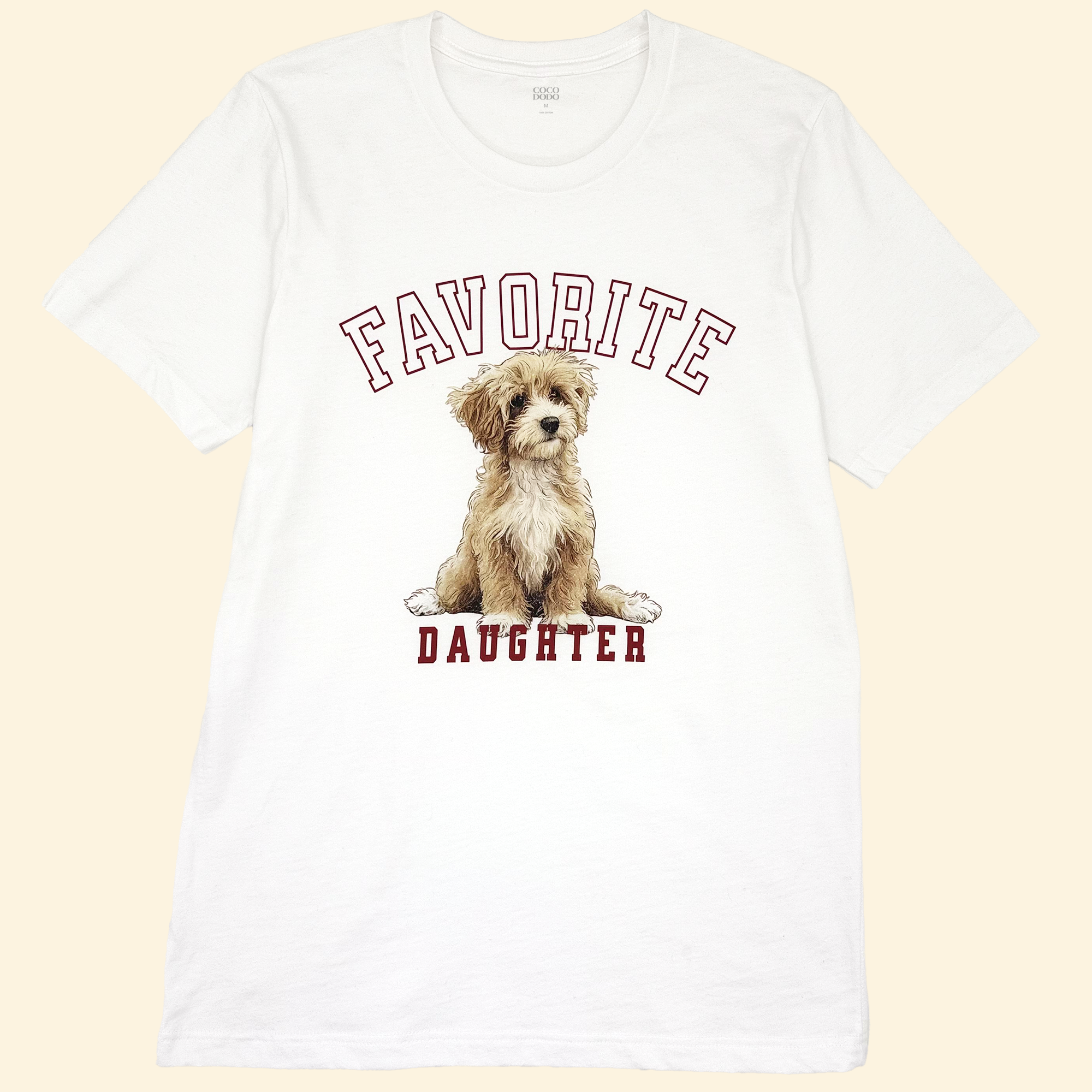 Custom Pet T Shirt - Favorite Daughter Series. Burgundy