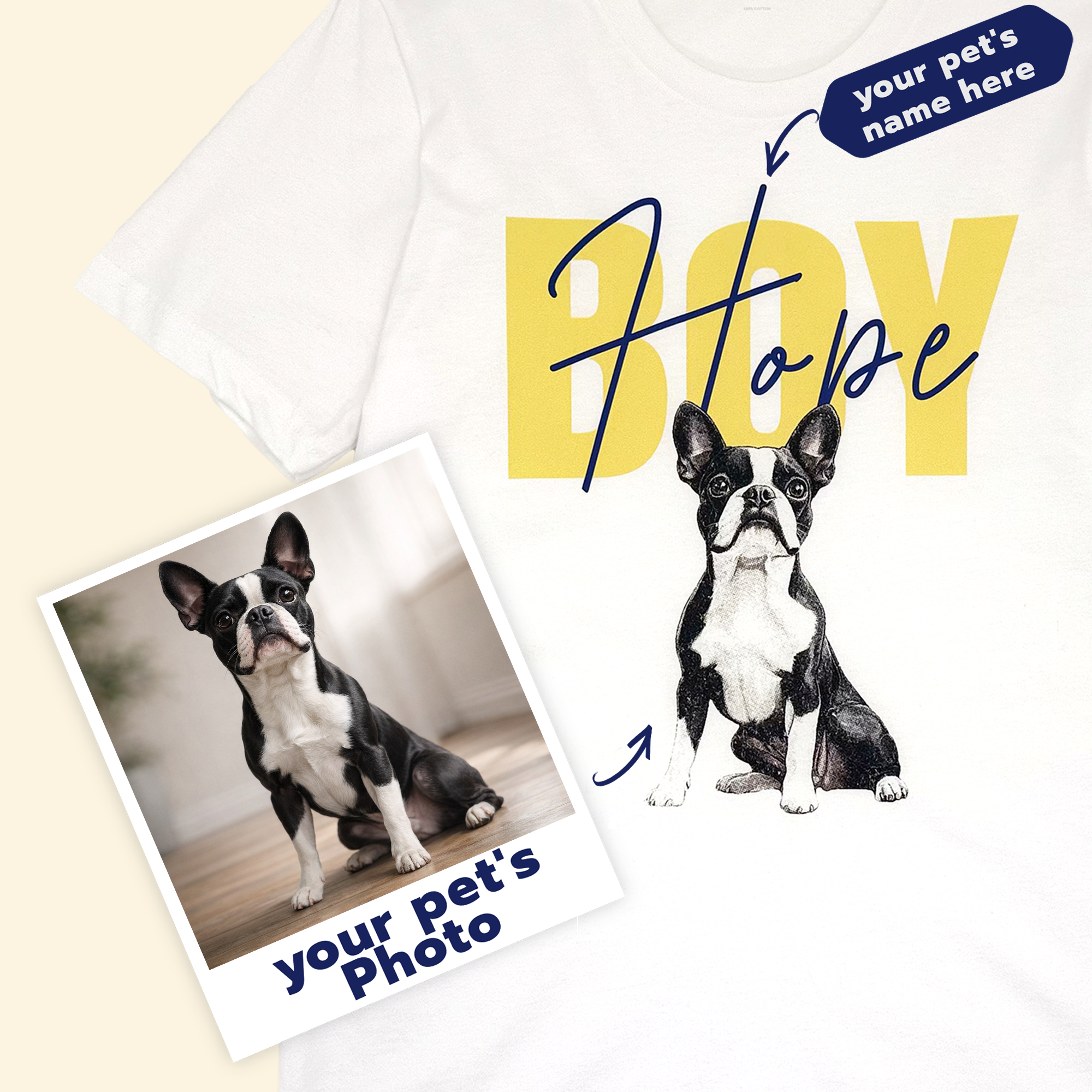 Custom Pet T Shirt - Boy Style