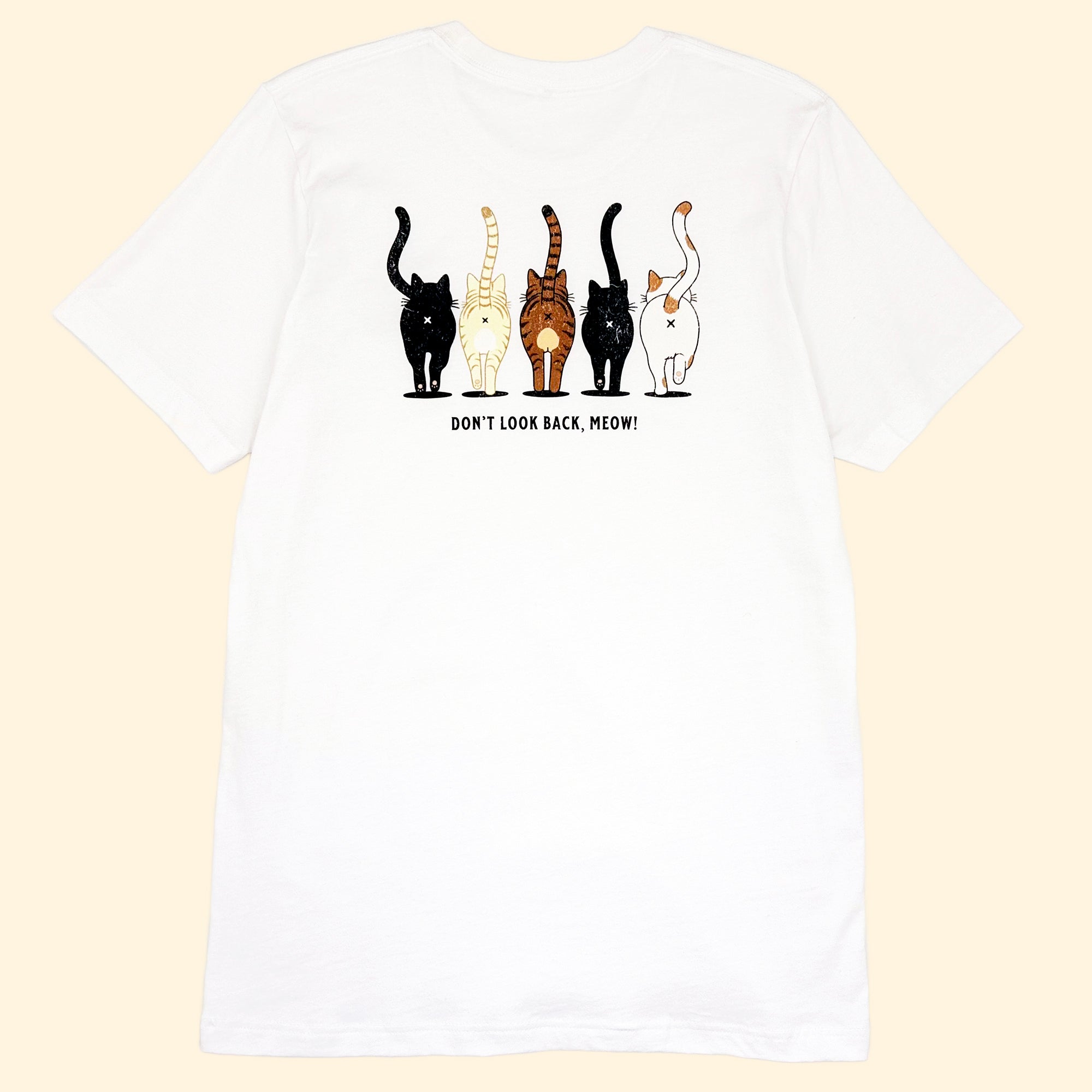 Vintage Pet T Shirt - Don't look back, Meow!